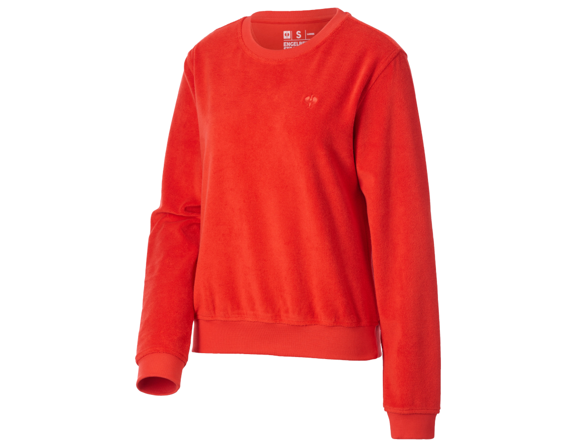 T-Shirts, Pullover & Skjorter: e.s. Sweatshirt Terry, damer + strauss rød