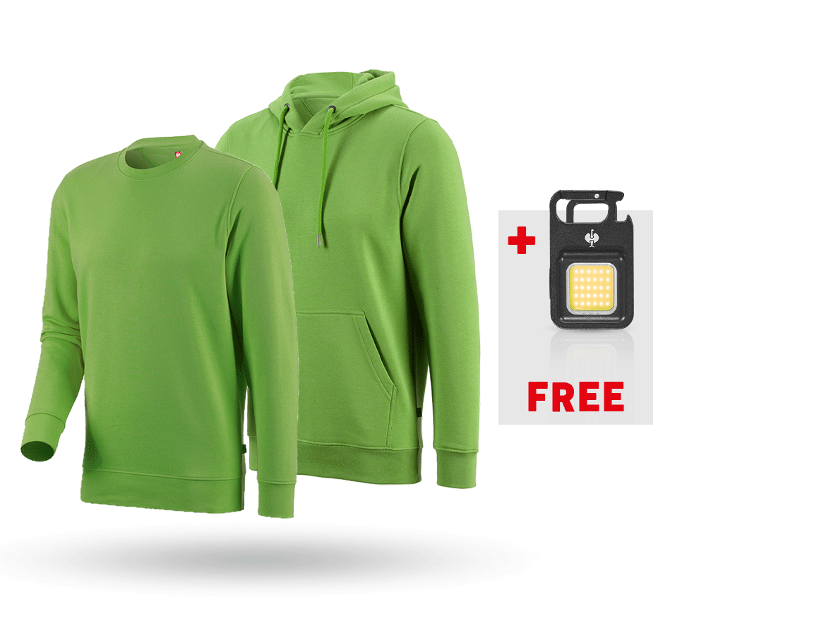 Shirts, Pullover & more: SET: e.s. Hoody sweatshirt+ Sweatshirt poly cotton + seagreen