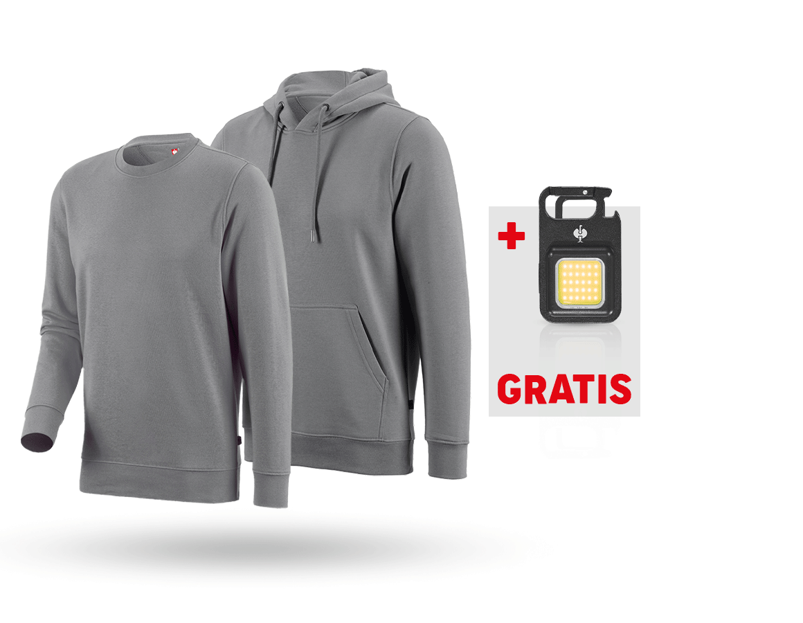 Beklædning: SÆT: e.s. Hoody-Sweatshirt+ Sweatshirt poly cotton + platin