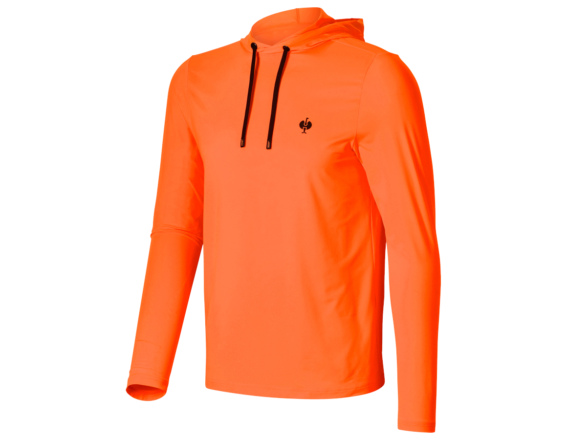 Shirts, Pullover & more: Visibility function. hoody-longsleeve UV e.s.trail + high-vis orange/black