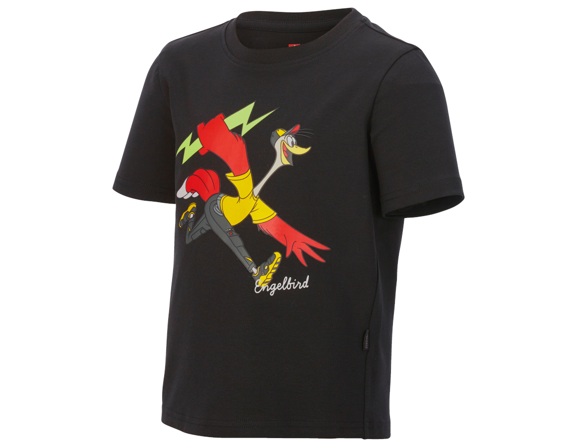 T-Shirts, Pullover & Skjorter: e.s. T-shirt cotton stretch engelbird, børne + engelbird6/sort
