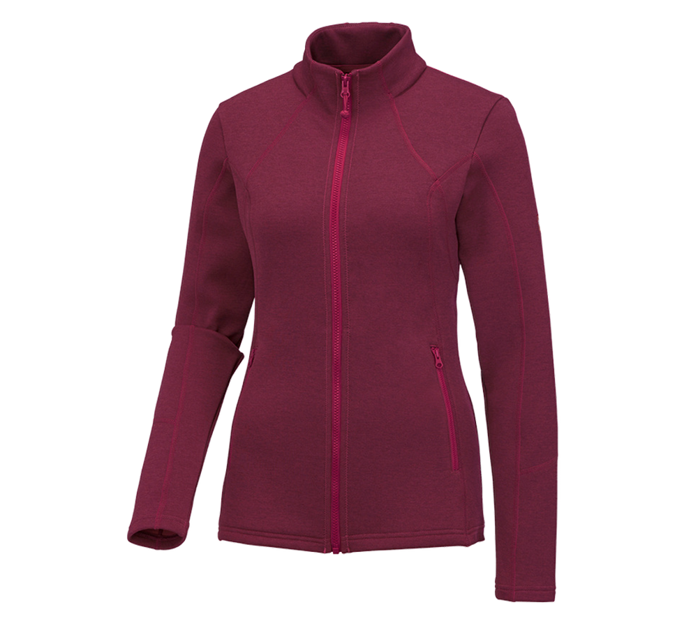 Work Jackets: e.s. Functional sweat jacket melange, ladies' + berry melange