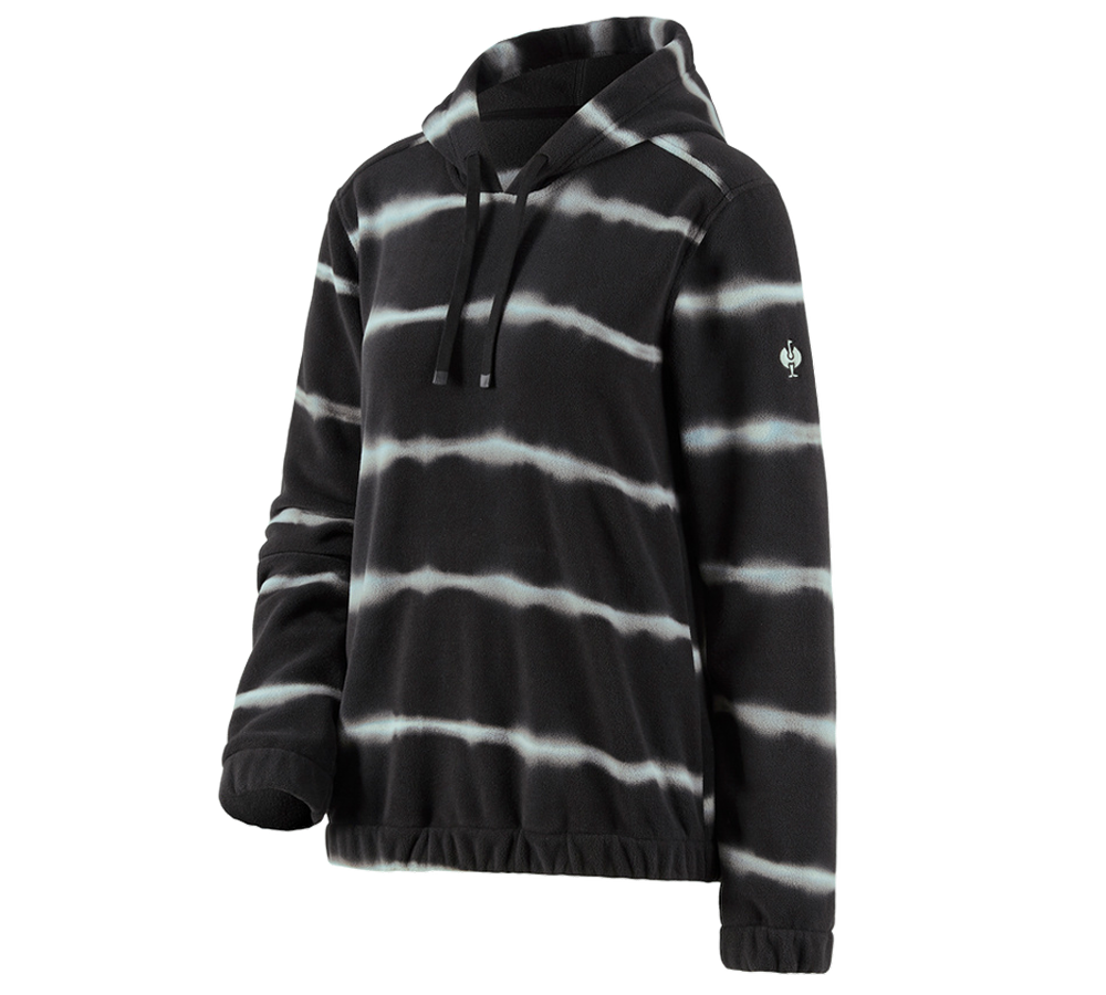 T-Shirts, Pullover & Skjorter: Fleece Hoody tie-dye e.s.motion ten, damer + oxidsort/magnetgrå