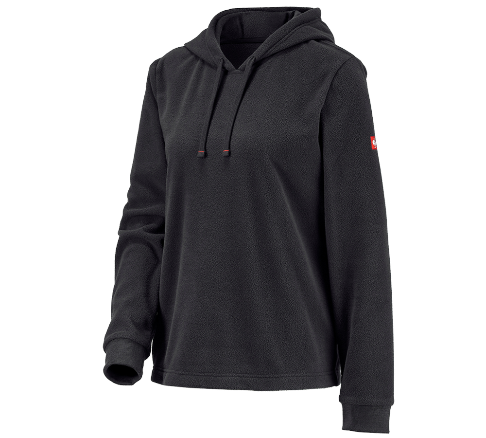 Tilbehør: e.s. Fleece Hoody, damer + sort