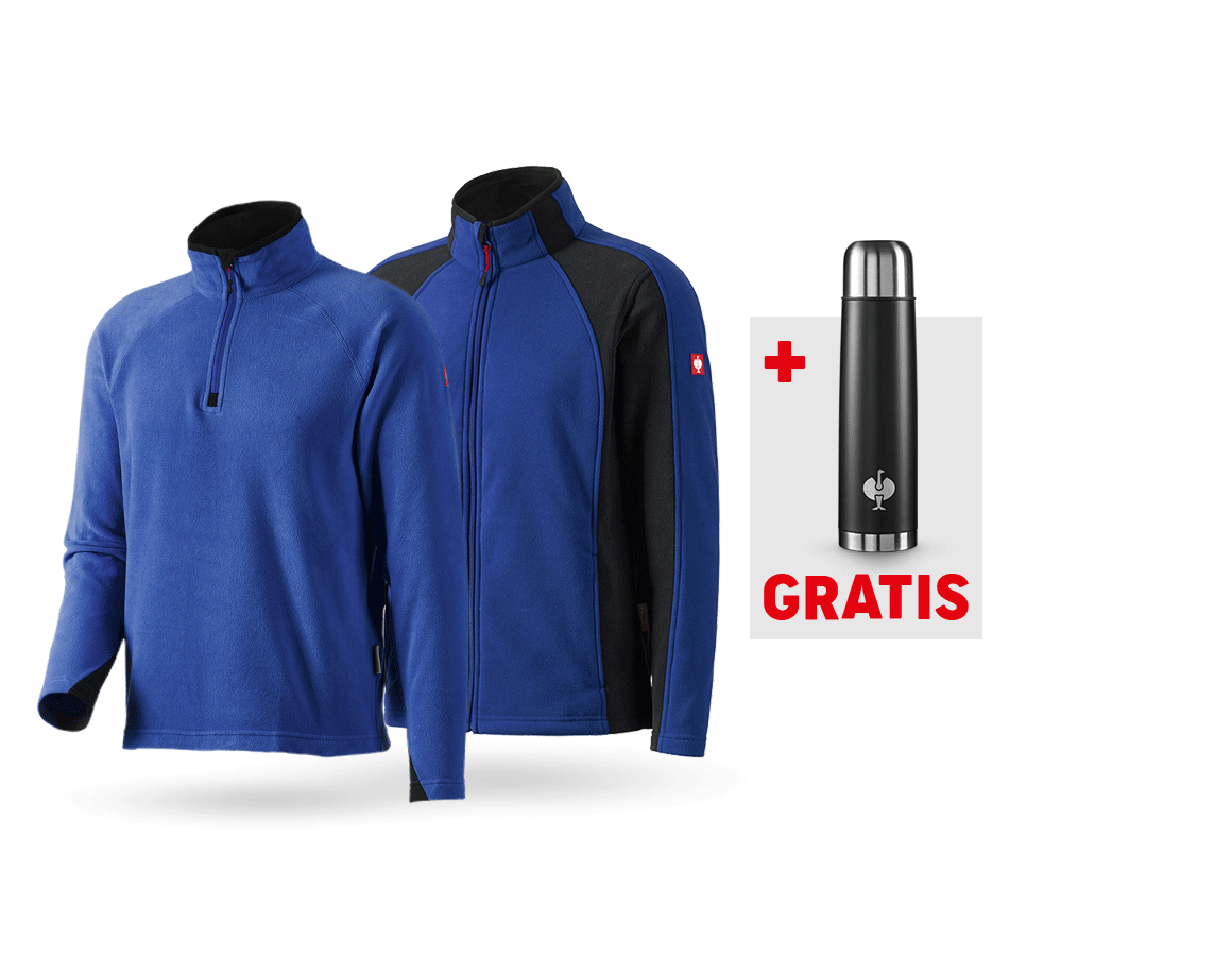 Beklædning: SÆT: Microfleecejakke + trøje dryplexx® micro + kornblå/sort