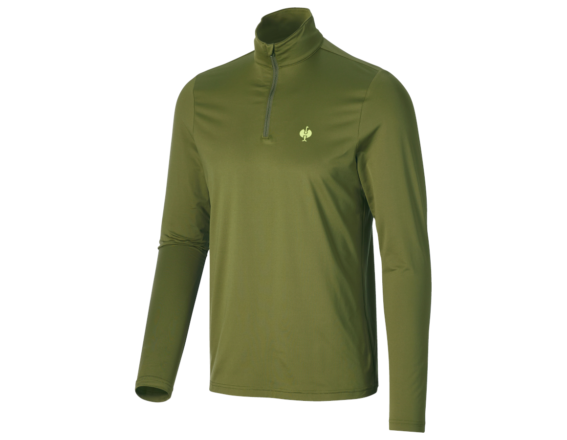 Clothing: Functional troyer-longsleeve UV e.s.trail + junipergreen/limegreen