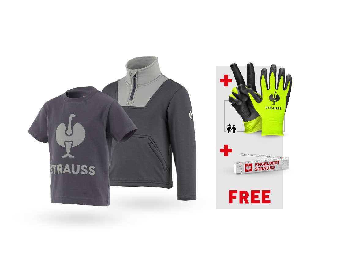 Clothing: SET: Funct.troyer+T-shirt e.s.concrete, children + anthracite