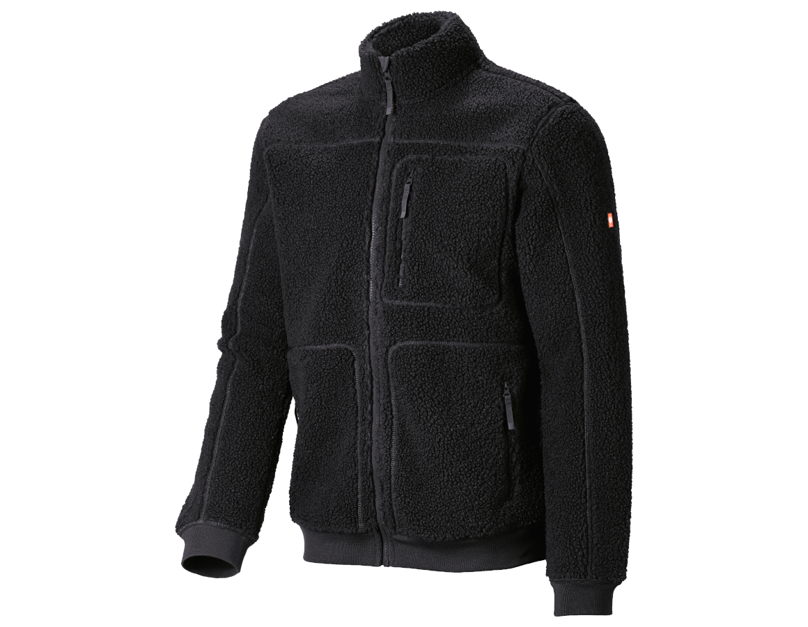 Work Jackets: Faux fur jacket e.s.e:pic + black