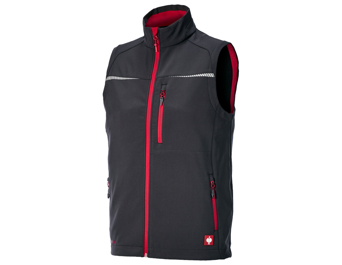 Arbejdsveste: Softshellvest e.s.motion 2020 + grafit/ildrød