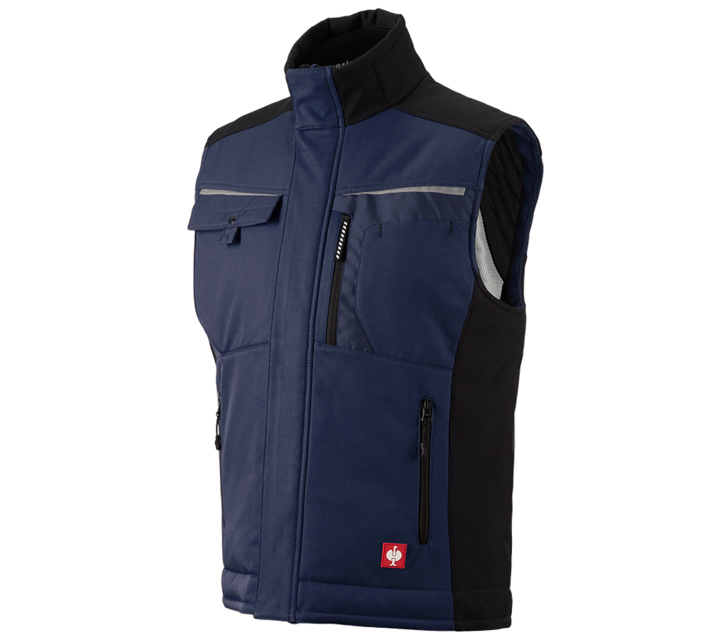 Work Body Warmer: Softshell bodywarmer e.s.motion + navy/black