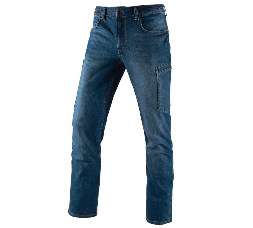 Arbejdsbukser: e.s. jeans med 7 lommer + stonewashed