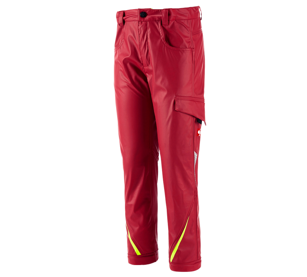 Topics: Rain trousers e.s.motion 2020 superflex,children's + fiery red/high-vis yellow