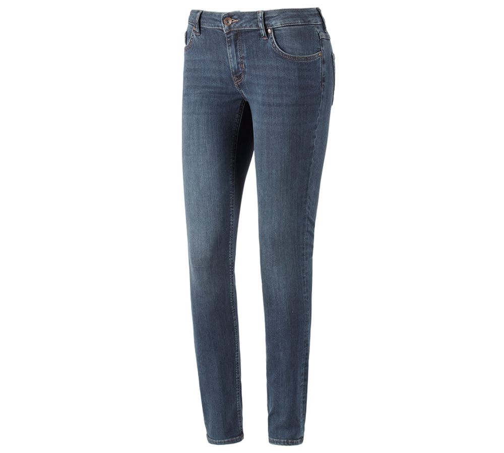 Work Trousers: e.s. 5-pocket stretch jeans, ladies' + mediumwashed