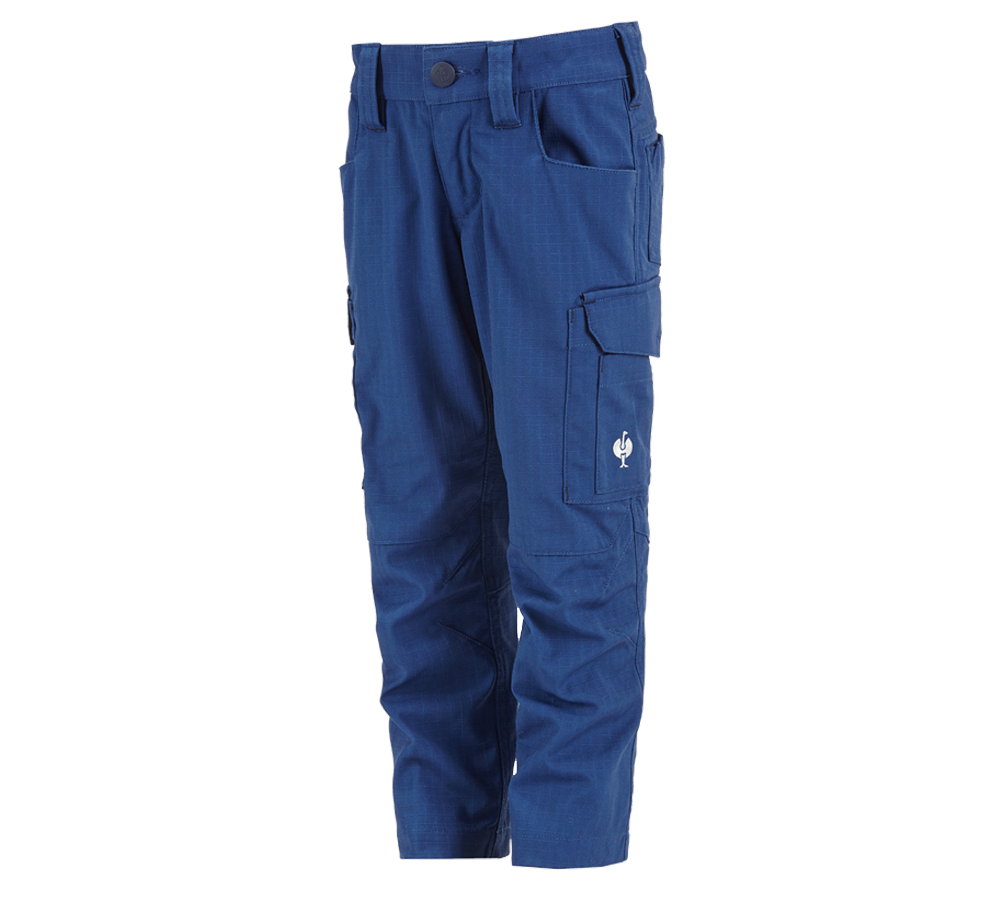 Trousers: Trousers e.s.concrete solid, children's + alkaliblue