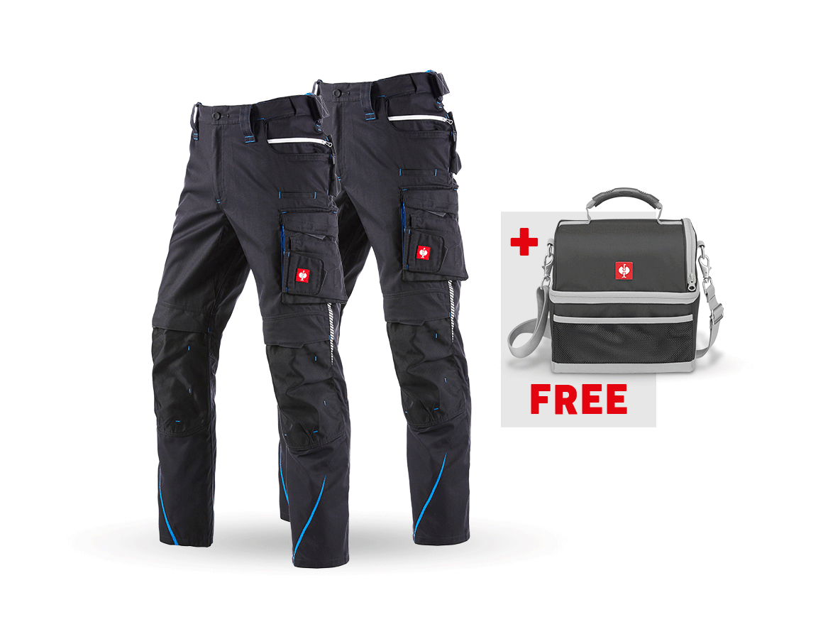 Clothing: SET: Trousers + Winter trousers e.s.motion 2020 + graphite/gentianblue