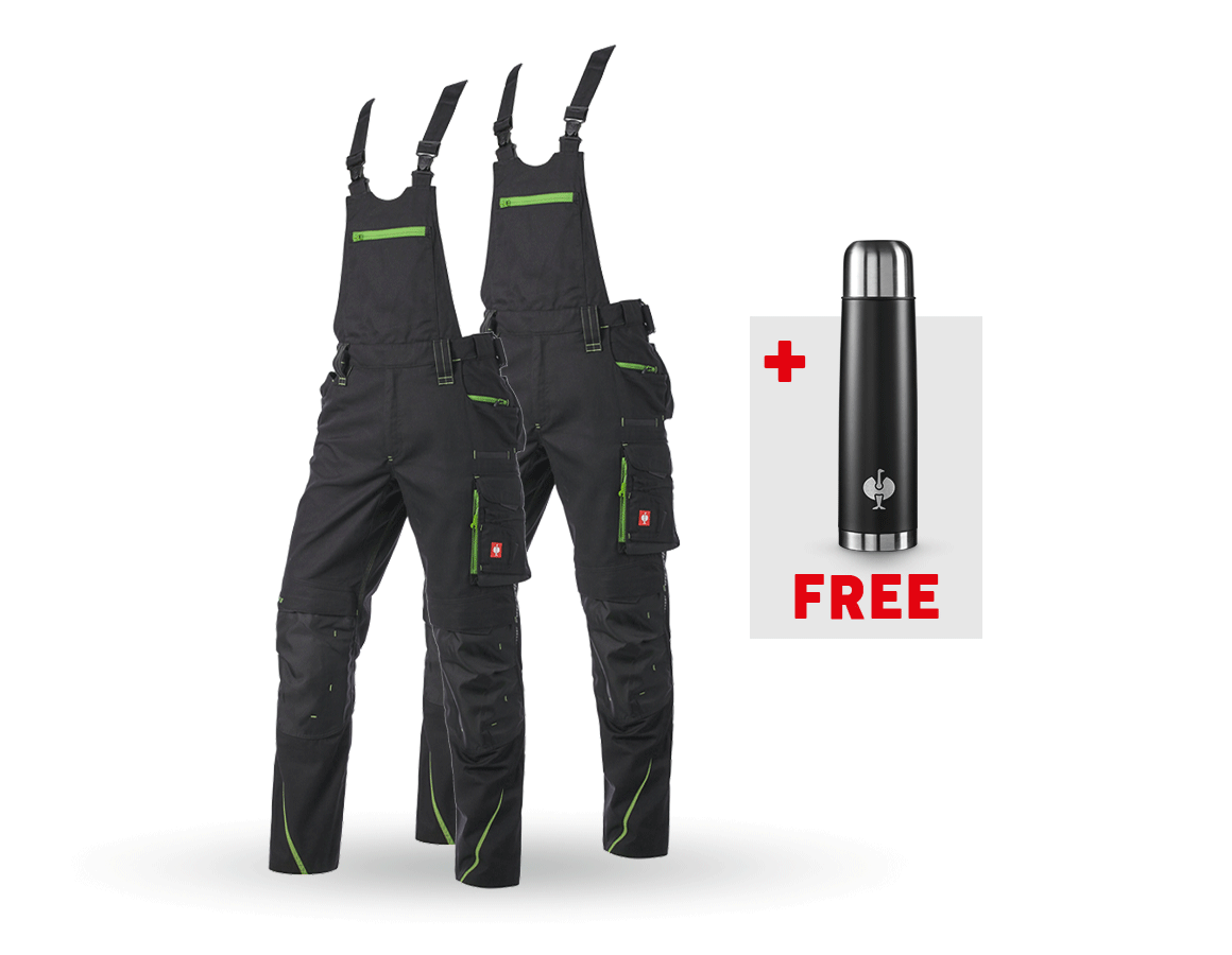 Clothing sets: SET: 2x Bib & brace e.s.motion 2020 + black/seagreen