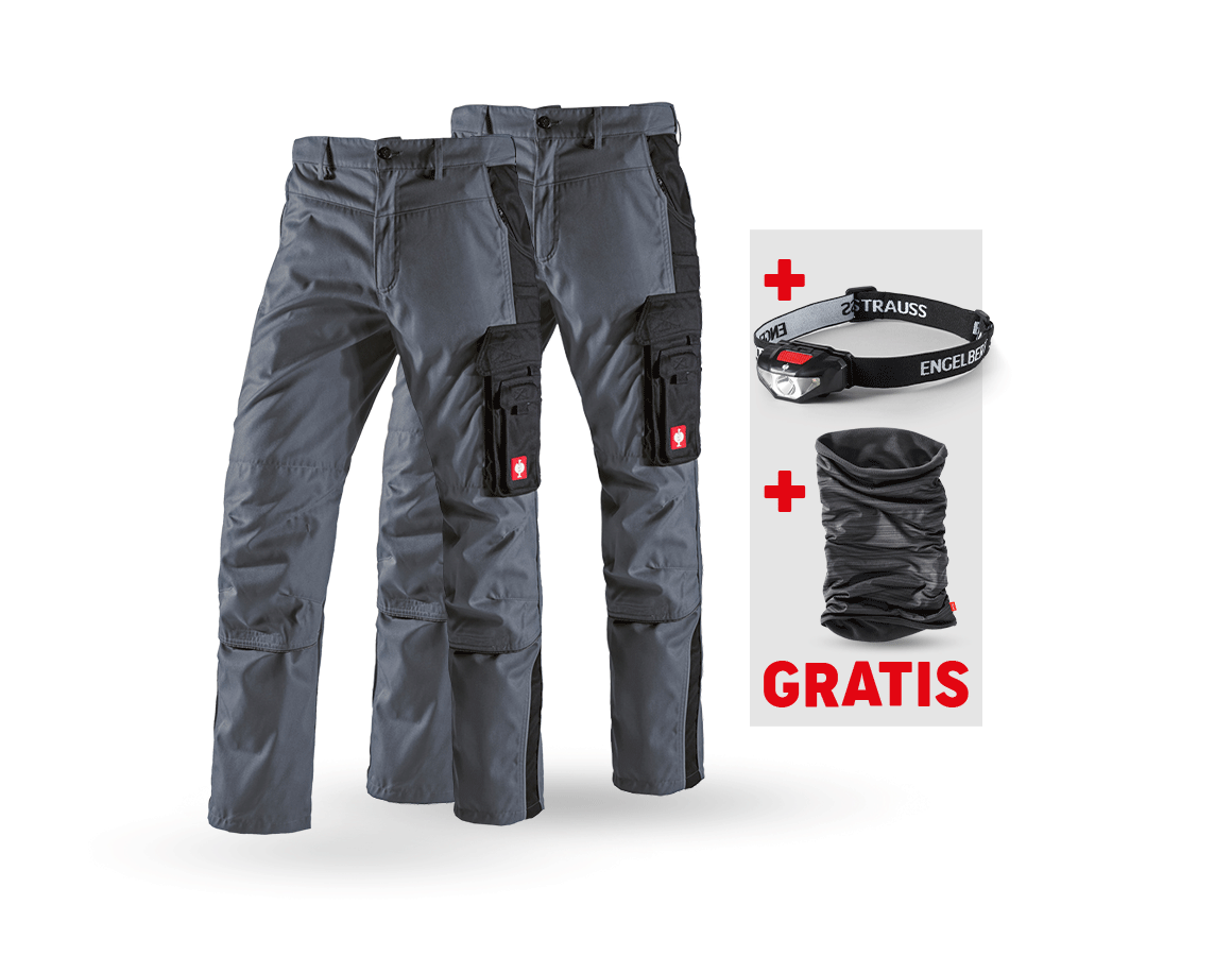 Beklædning: SÆT: 2x Bukser e.s.active + grå/sort