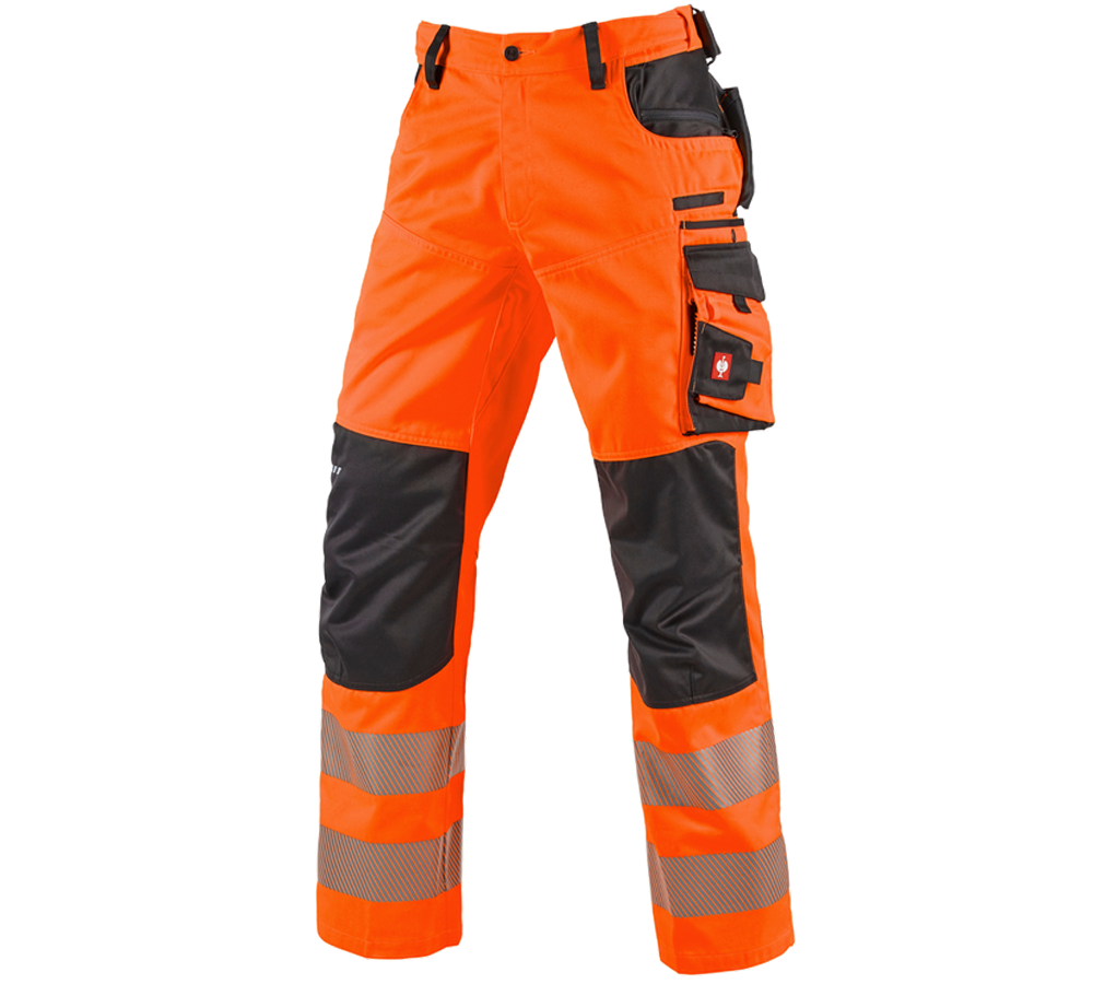 Work Trousers: High-vis trousers e.s.motion + high-vis orange/anthracite