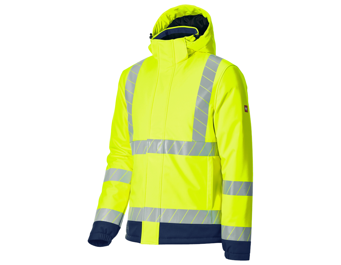 Arbejdsjakker: Refleks vinter softshelljakke e.s.line.core + advarselsgul/mørkeblå