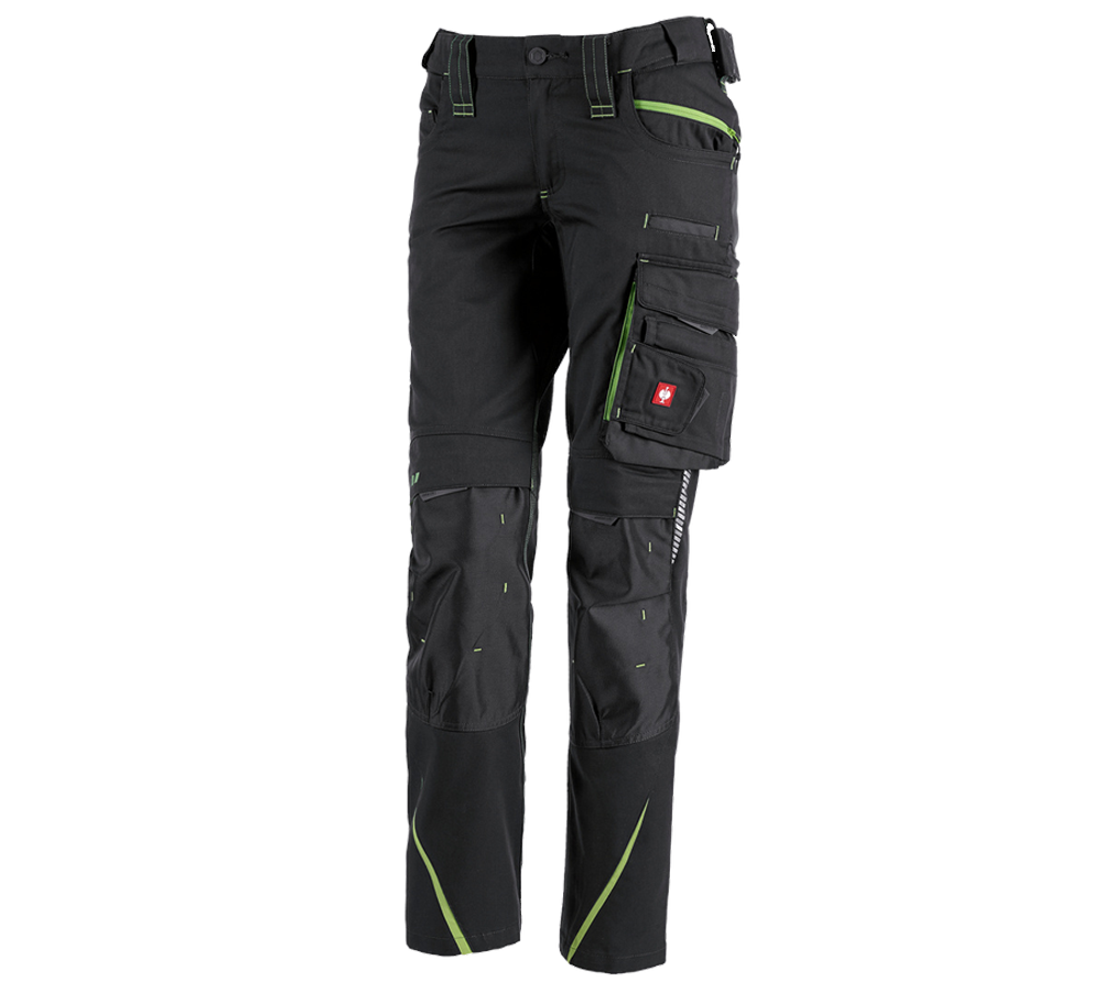 Clothing: Ladies' trousers e.s.motion 2020 + black/seagreen