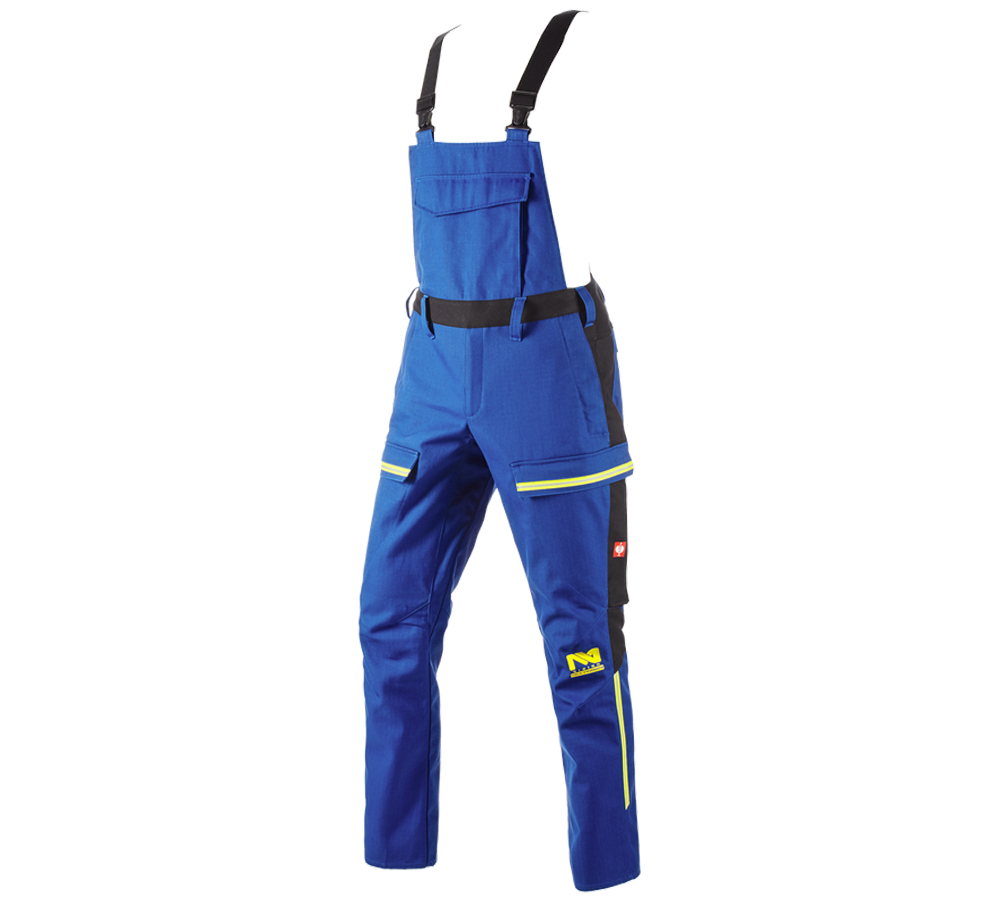 Work Trousers: Bib & brace e.s.vision multinorm + royalblue/black