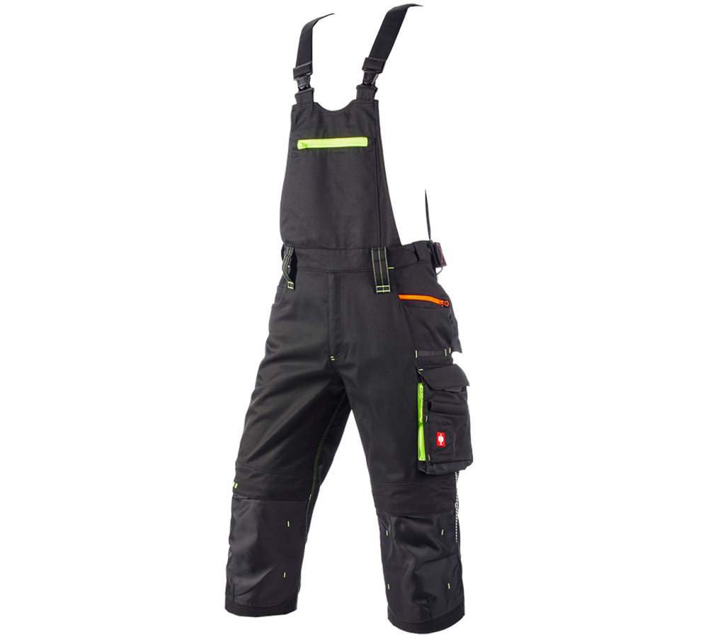 Gardening / Forestry / Farming: 3/4 bib & brace e.s.motion 2020 + black/high-vis yellow/high-vis orange