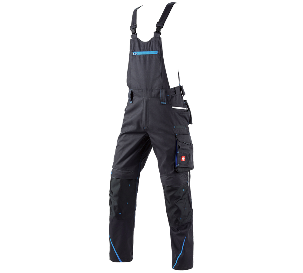 Work Trousers: Bib & brace e.s.motion 2020 + graphite/gentianblue