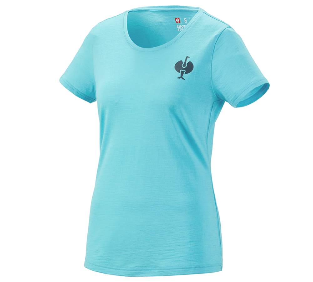 Emner: T-Shirt Merino e.s.trail, damer + lapisturkis/antracit