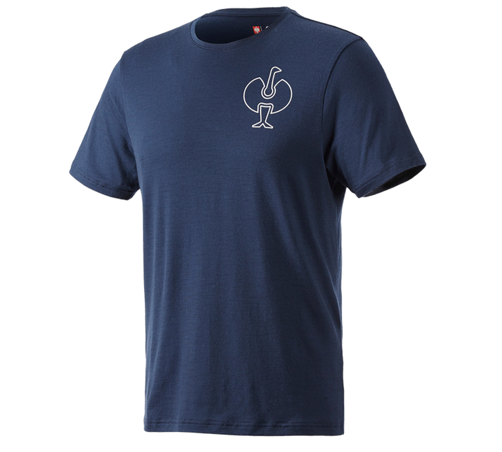 Emner: T-Shirt Merino e.s.trail + dybblå/hvid