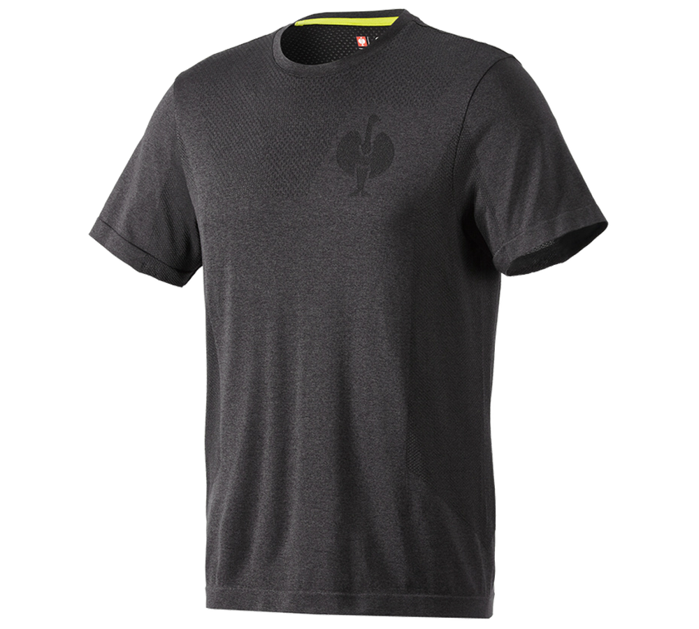 T-Shirts, Pullover & Skjorter: T-Shirt seamless e.s.trail + sort melange