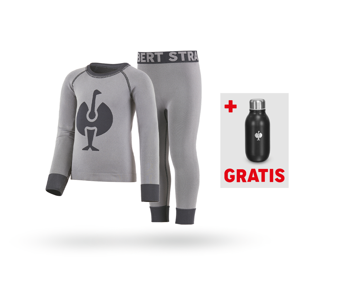 Beklædning: SÆT: e.s. lange pants + shirt seamless, børn + platin