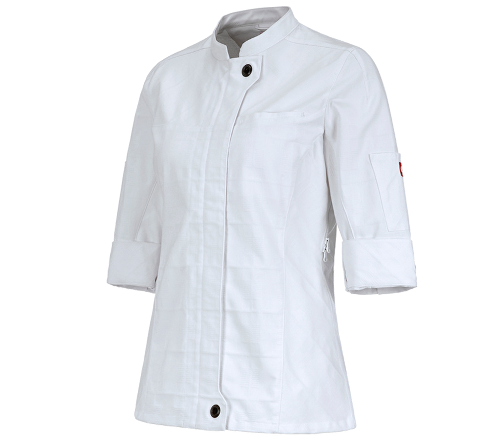 Work Jackets: Work jacket 3/4-sleeve e.s.fusion, ladies' + white