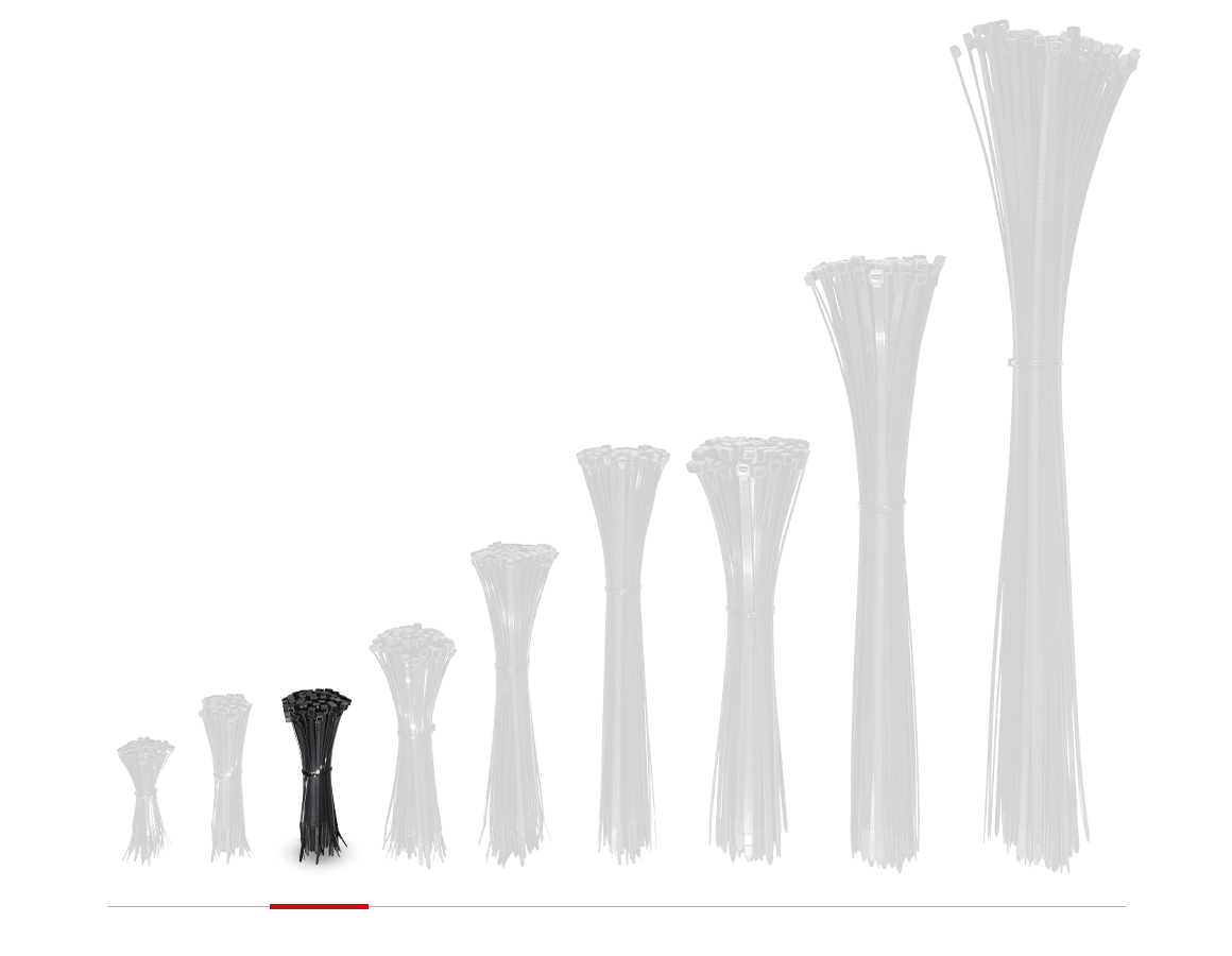 Kabelbindere | Tov | Sejlgarn: Kabelbindere til indendørs- og udendørs brug + sort