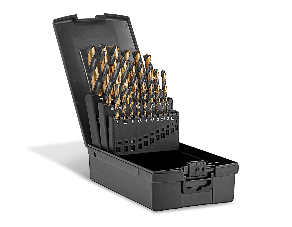 Drills: e.s. HSS-G metal spiral drill set turbo