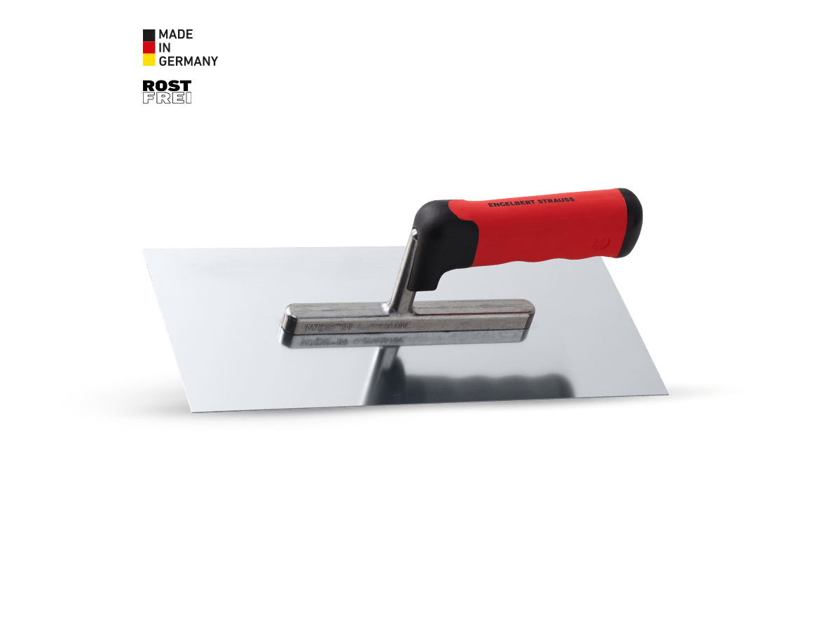 Trowels | spatulas | rubbing board: e.s. Trowel with ergonomic handle, stainl.steel