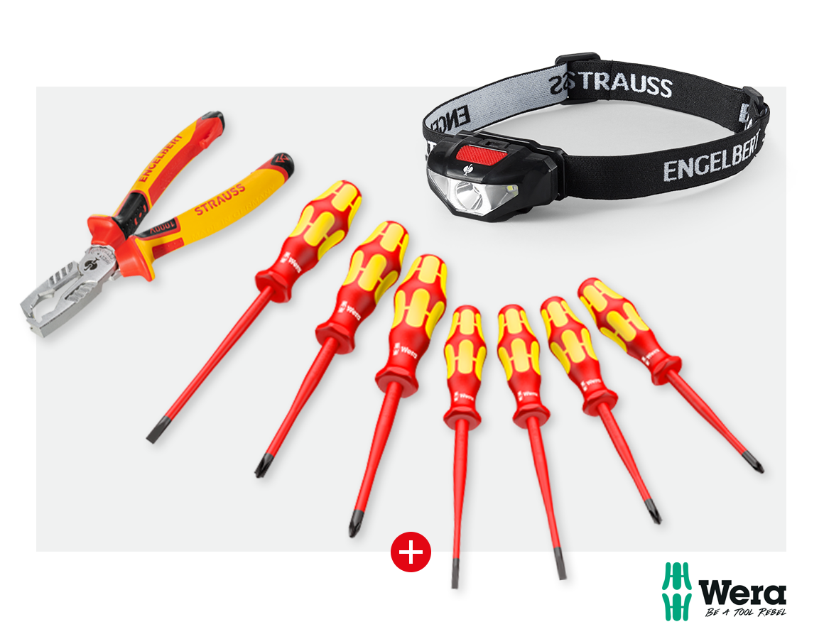 Offers of the month: Wera VDE160 iSS/7+multi-wire strp. pliers+headlamp