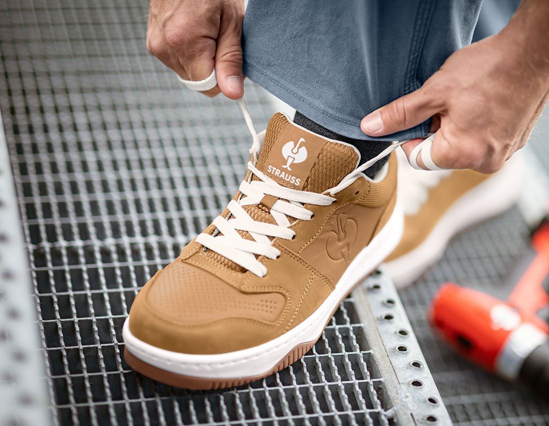 Pleje | Klinik: S1 sikkerhedssko e.s. Eindhoven low + mandelbrun/hvid 1