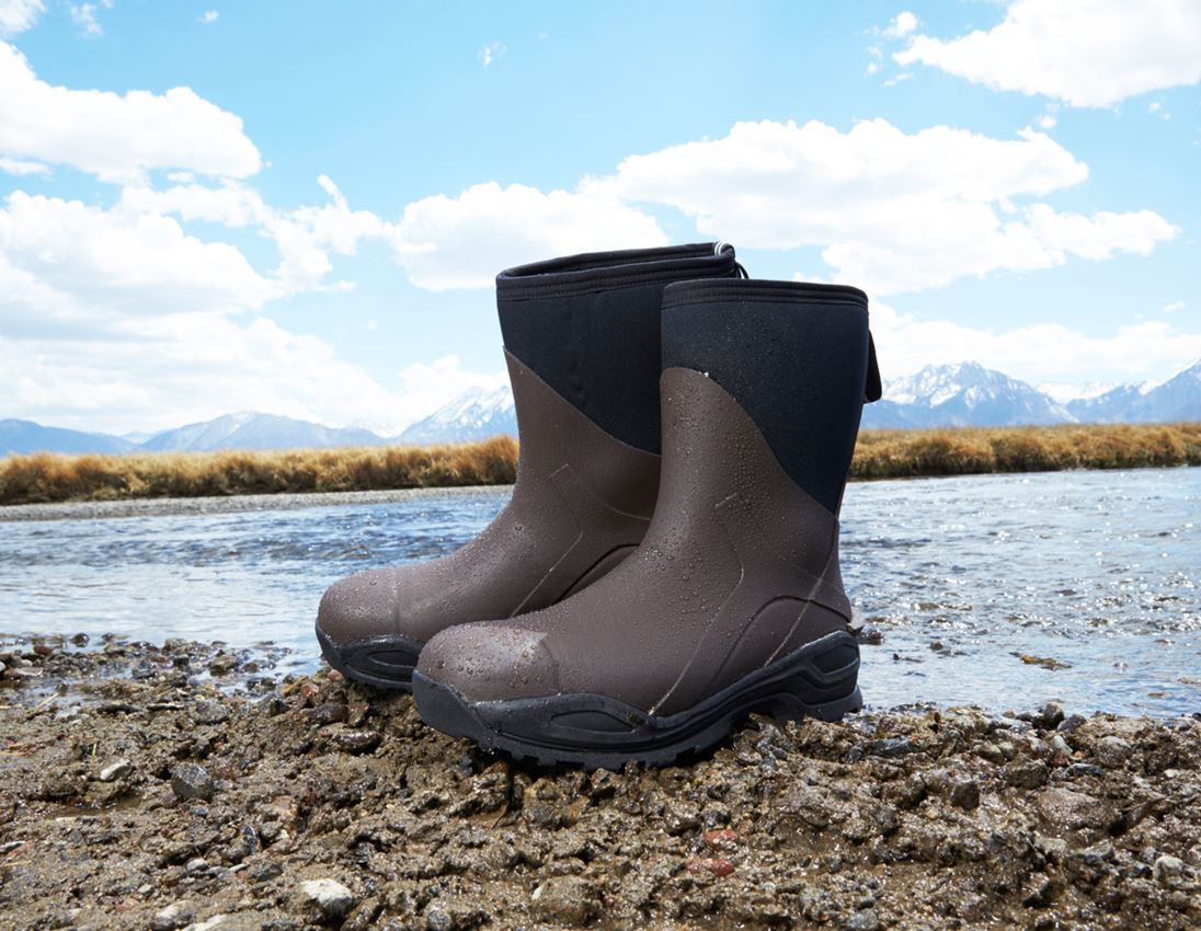 Winter shoes: S5 Neoprene safety boots e.s. Kore high + chestnut/black