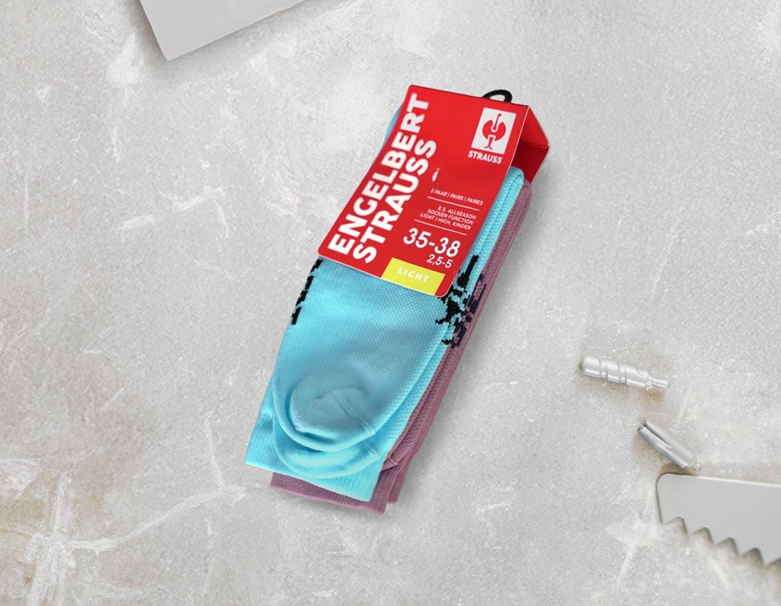 Accessories: e.s. All-season socks function light/high, child. + lapisturquoise+tarapink 2