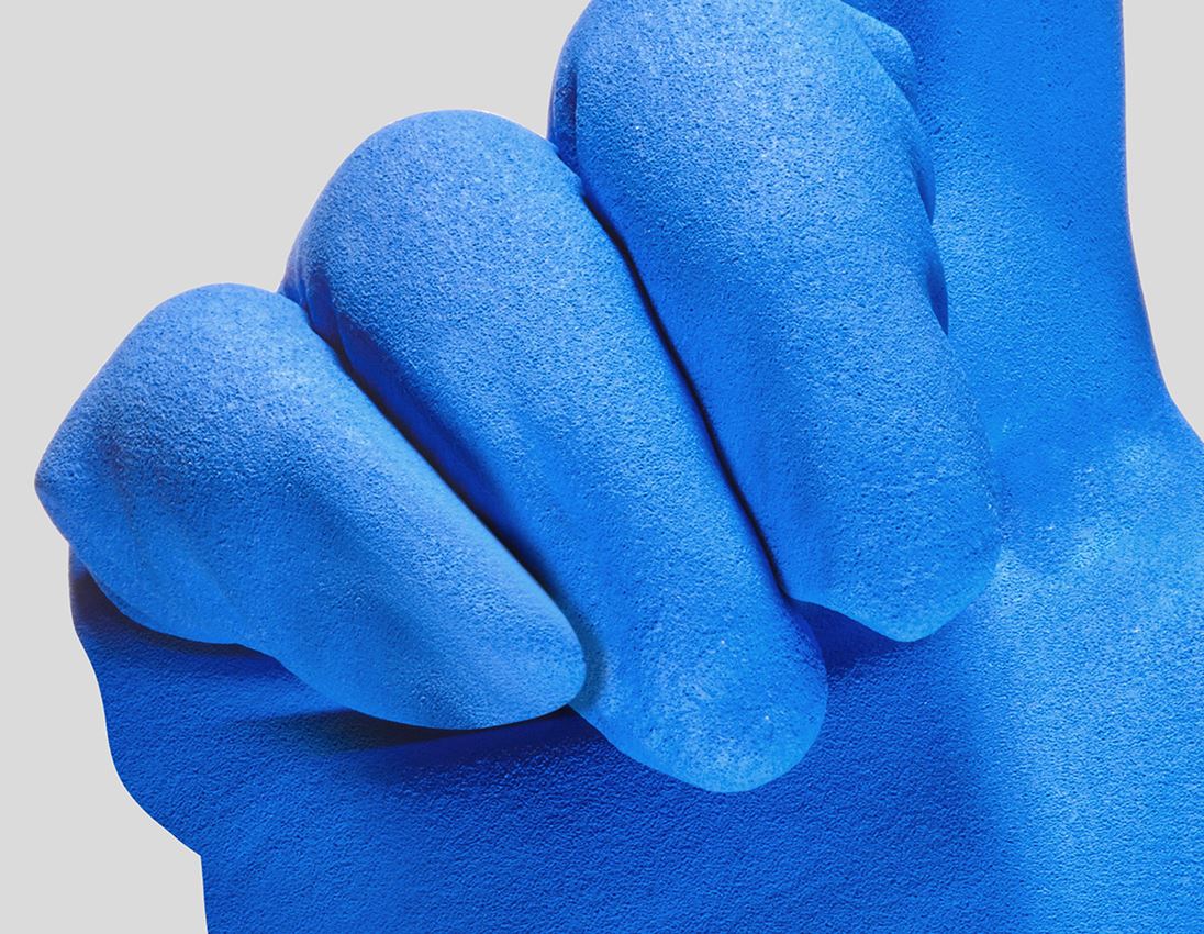 Coated: e.s. Nitrile foam gloves evertouch winter + blue/navy-melange 1