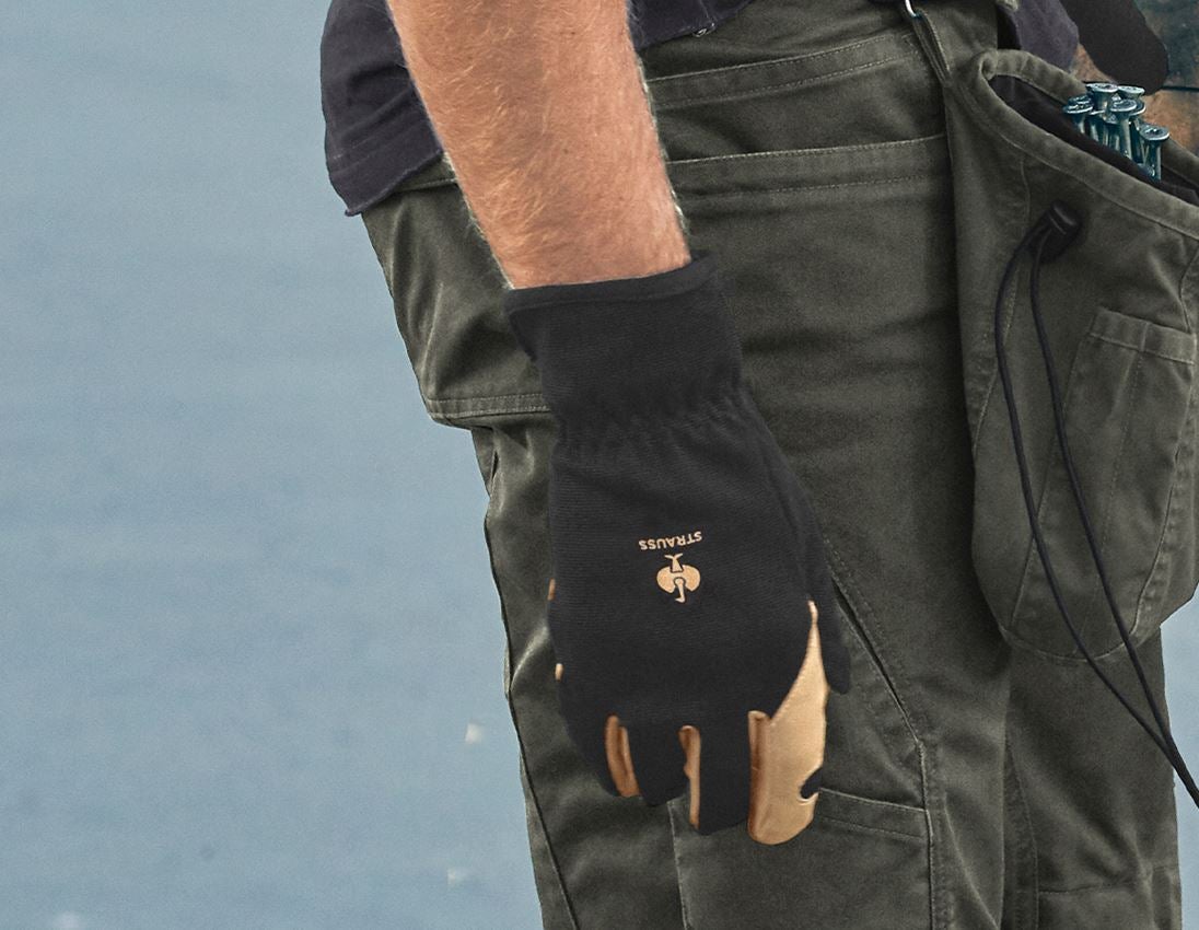 Hybrid: Assembly gloves Intense light + black/brown