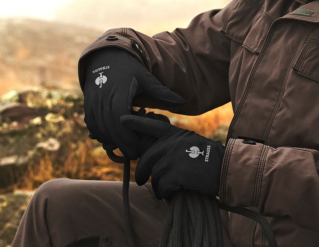 Coated: e.s. Winter gloves Fleece Comfort + black