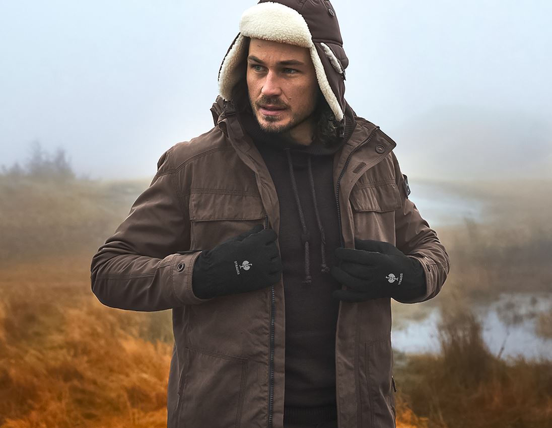 Coated: e.s. Winter gloves Fleece Comfort + black 1