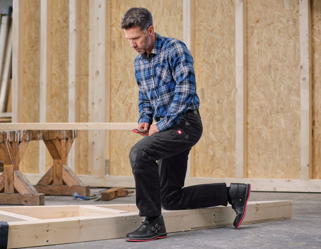 Work Trousers: e.s. Craftman's Trousers,Kneep. Pock. Wide Wale + black 3