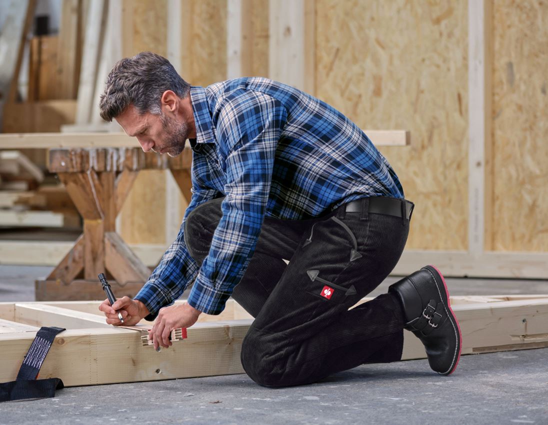 Work Trousers: e.s. Craftman's Trousers,Kneep. Pock. Wide Wale + black 4