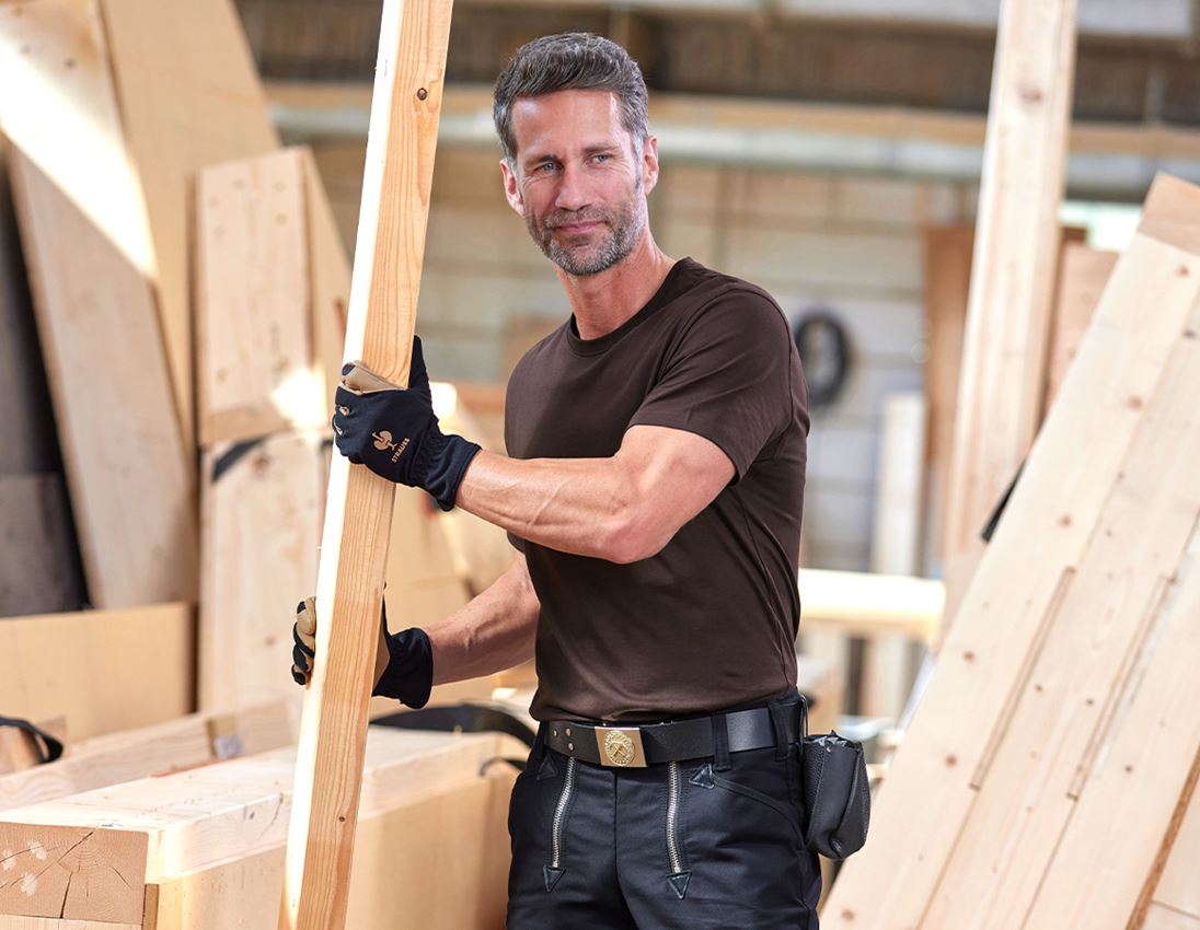 Snedker: e.s. T-Shirt cotton + brun 1