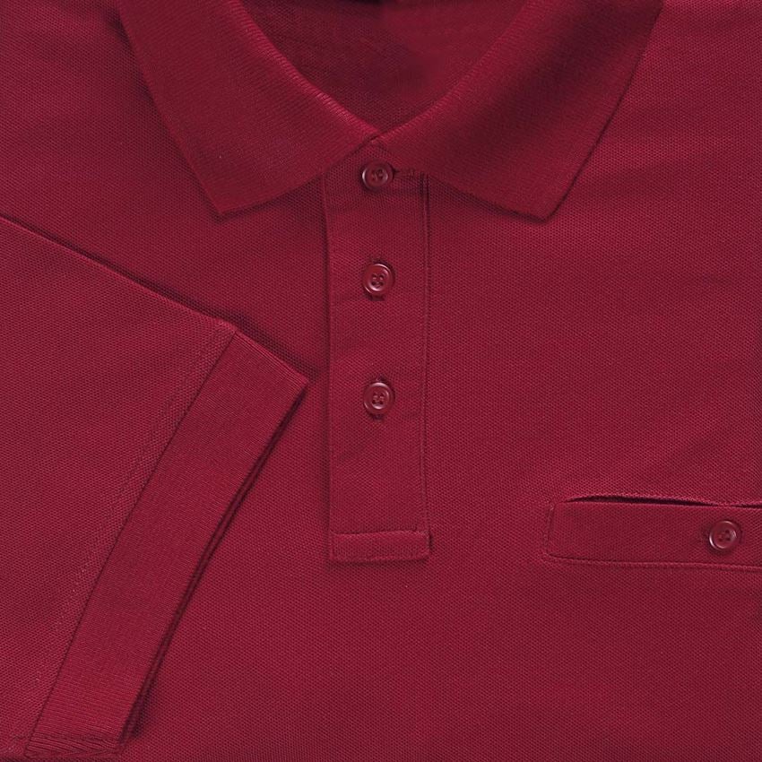 Emner: e.s. Polo-Shirt cotton Pocket + bordeaux 2