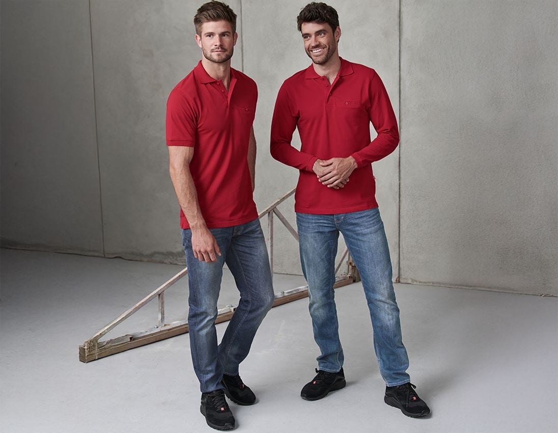Emner: e.s. Polo-Shirt cotton Pocket + rød 2