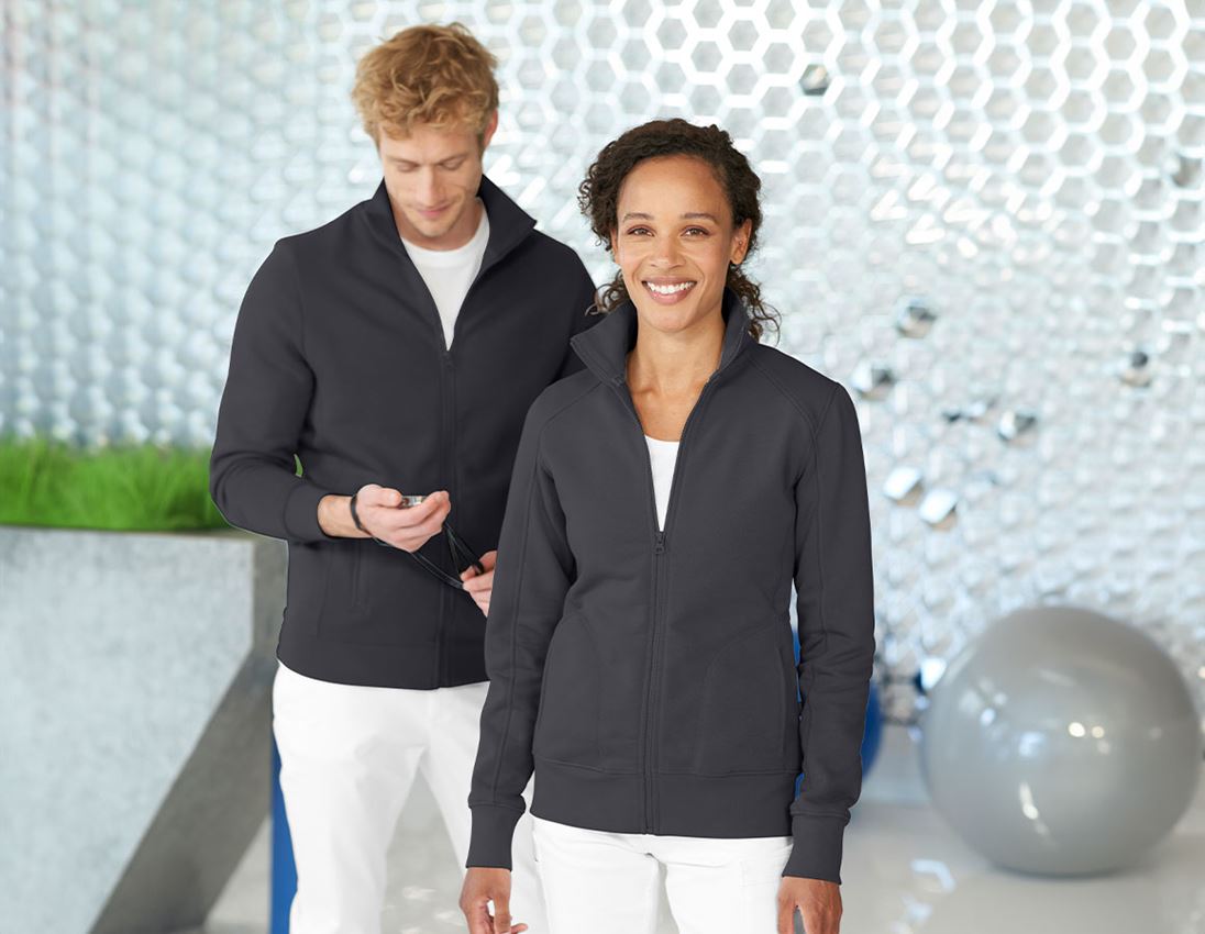 Topics: e.s. Sweat jacket poly cotton, ladies' + anthracite