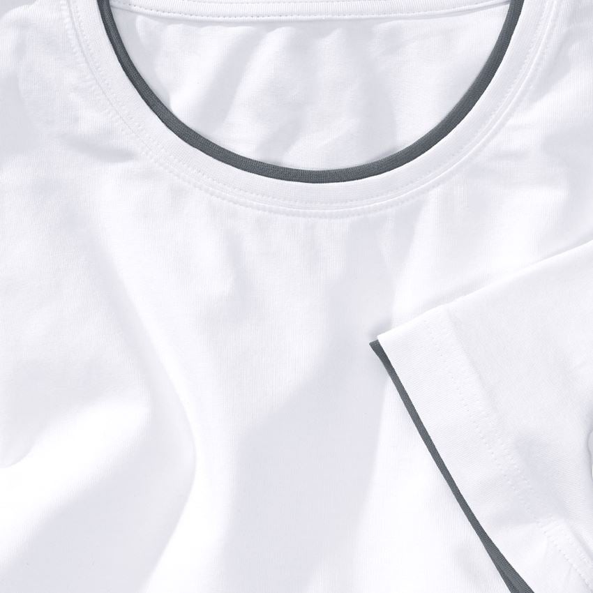 Shirts, Pullover & more: e.s. T-shirt cotton stretch Layer + white/grey 2